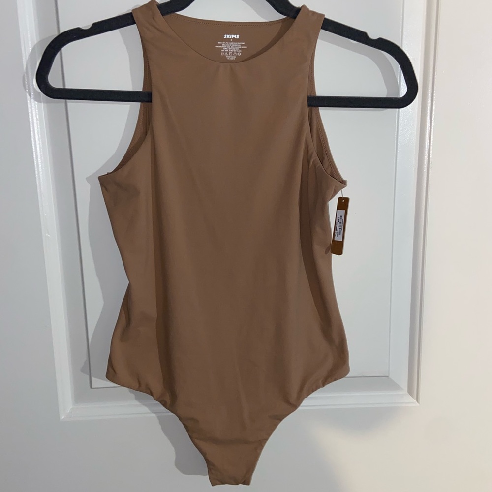 SKIMS Fits Everybody High Neck Bodysuit in Sienna
